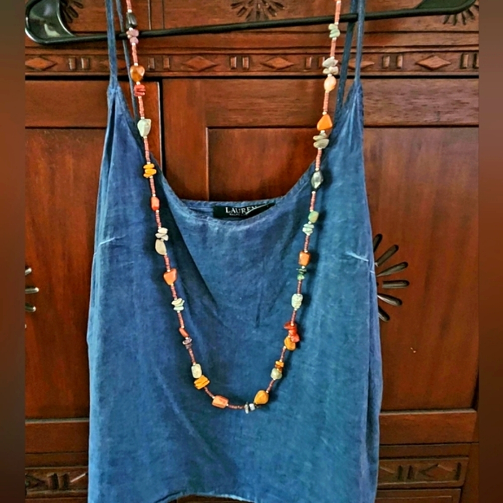 Womens Unique Boho Colorful Stone Necklace